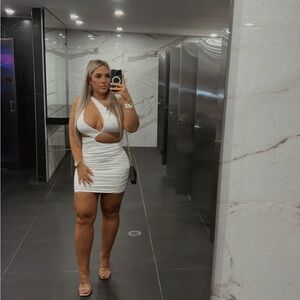 Elegant White Halter Dress